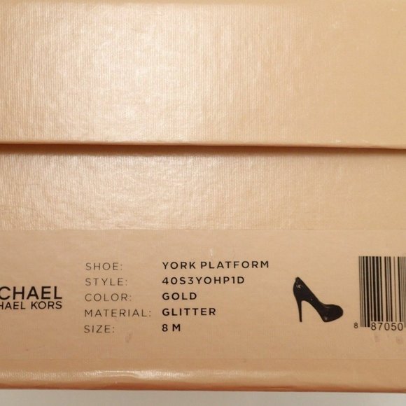 NIB MICHAEL KORS MK 40S3YOHP1D YORK GOLD PLATFORMS - Picture 8 of 8